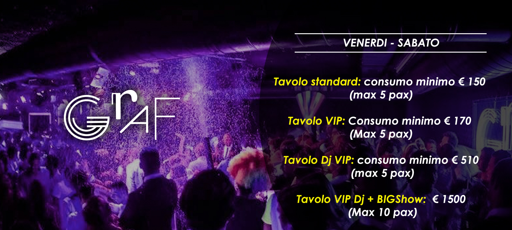 precio mesas vip discoteca teatro graf